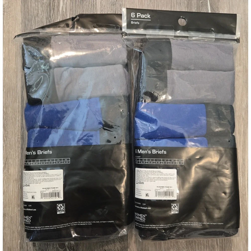 Athletic Works Performance Cotton‎ Briefs Mens Size Small (28-30) 12 pairs NWT
